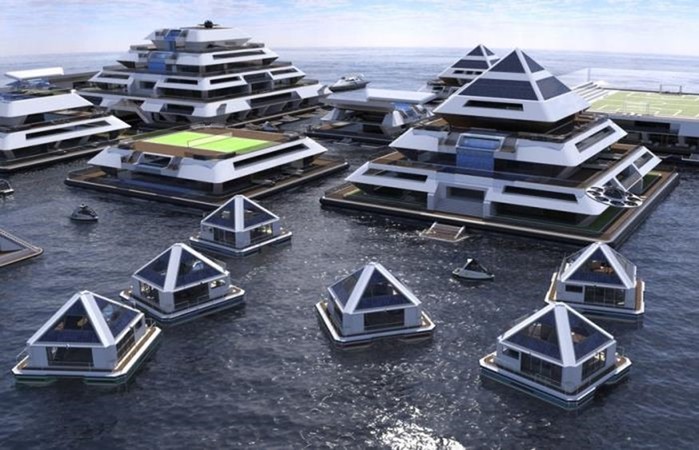 Жилые пирамиды на воде предложил строить итальянский дизайнер