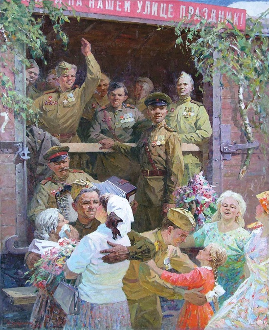 Soviet Ukrainian artist Nikolai ChuprinaCongratulation-on-Victory-day.-1970s (550x675, 456Kb)
