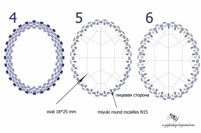 Оплетение кабошона бисером схемы
