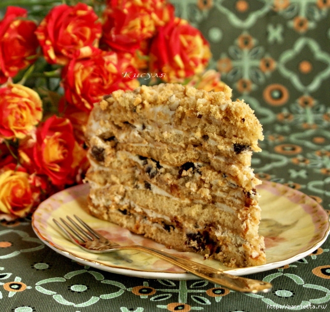 Медовый торт с орехами и черносливом (16) (655x620, 321Kb)