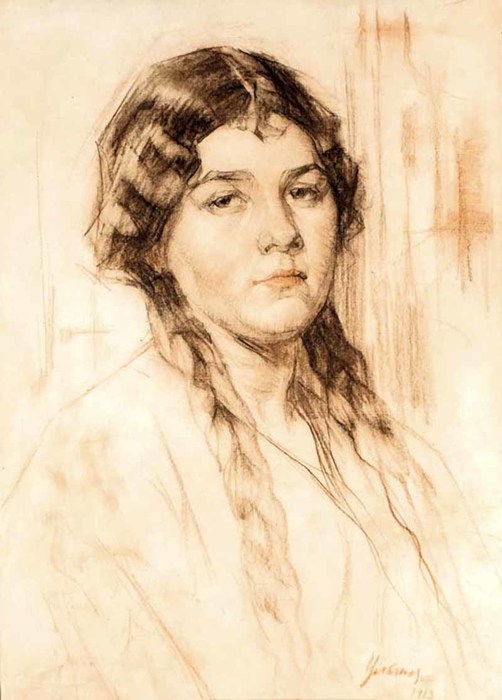 1913 Молодая женщина. Бум, см. техн. 53х37 Совком. (502x700, 66Kb)