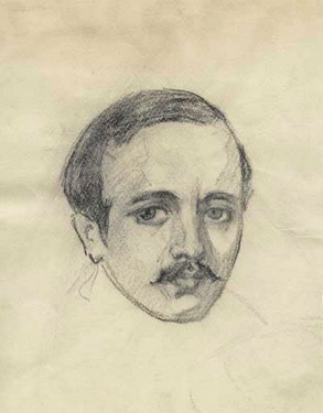 1940-1941 Эскиз к портрету М.Ю.Лермонтова. (293x375, 38Kb)
