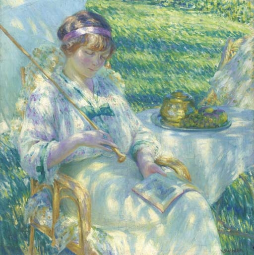 Lady in the Sunshine Reading , circa 1913-1914 (512x514, 159Kb)