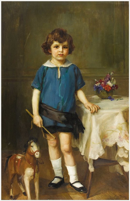 игруш Paul Michel Dupuy (French 1869-1949)  Портрет Молодой Девушки С Игрушечной Лошадью (452x700, 299Kb)