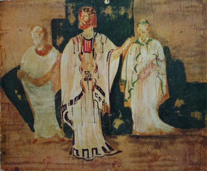 1921 Эскиз костюмов. «Царь Эдип» Софокла, Государственный Показательный театр» К, акв, гуашь НГА (700x580, 206Kb)
