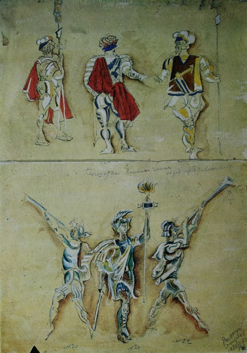 1923 Эскиз костюмов рыцарей и глашатаев к опере «Риенци» Р.Вагнера, Свободная опера Зимина»Калька, акв, гуашь ГЦТМ (489x700, 137Kb)