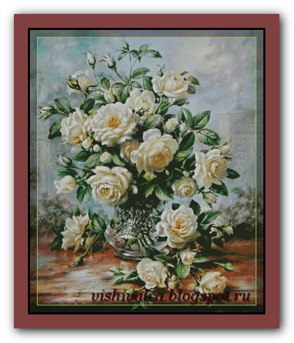 Bouquet of white roses (1) (422x493, 177Kb)
