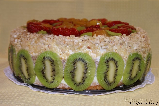 Сливочный ягодно-фруктовый торт. Вкусный рецепт (18) (655x438, 158Kb)
