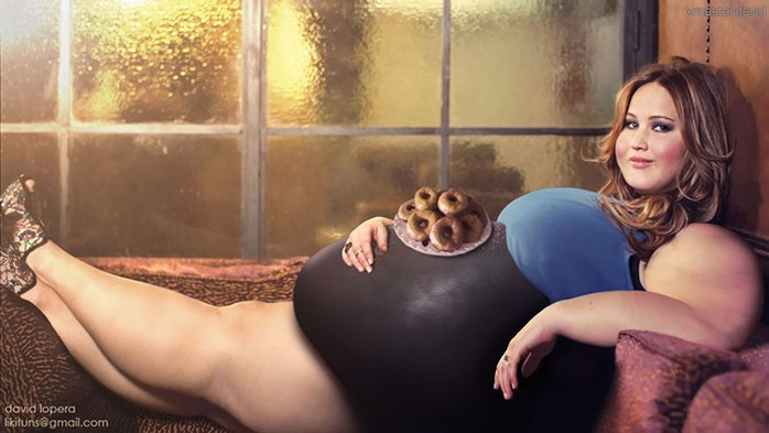 Эксперимент в фотошопе: толстые знаменитости от Давида Лопера