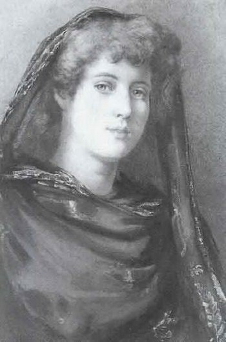 1879 Portrait of a young lady wearing a shawl. , . 52 x 35.5 cm. 2 (462x700, 67Kb)