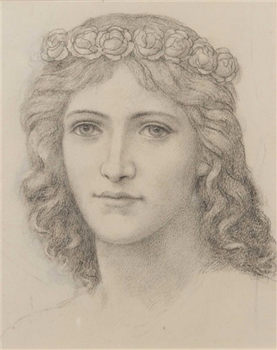 1883-1884 head of a girl. , . 21.6 x 17.1 cm. (553x700, 90Kb)