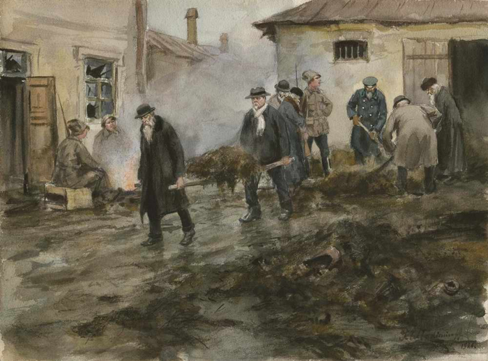 Буржуазия на трудовой повинности. 1920. (700x518, 296Kb)