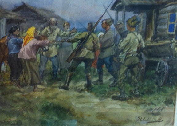 Реквизиция скота в деревне в окрестностях Луги. 1920. (576x410, 178Kb)