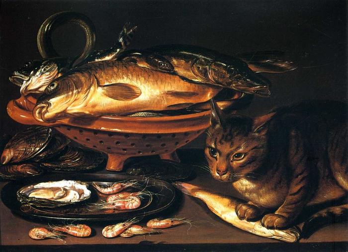 Натюрморт с рыбой и котом_34.3 х 47_д.,м._Вашингтон, Национальный музей женщин в искусстве (700x507, 414Kb)
