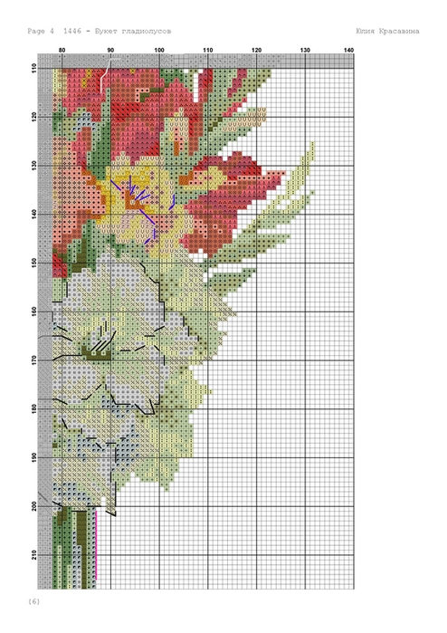 Схема для вышивки крестом гладиолусы