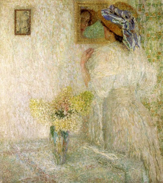 Woman at the Mirro (534x600, 395Kb)