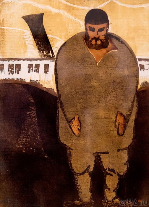 1923 ГРУЗЧИК. Бумага, цветная линогравюра. ГМИИ РТ (504x700, 131Kb)