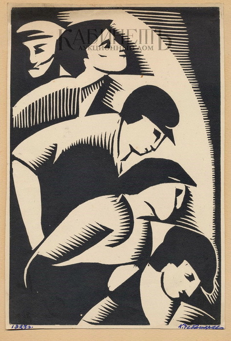 1923 Рабочие. Линогравюра. 22,2 х 15 см. ЧС (474x700, 134Kb)