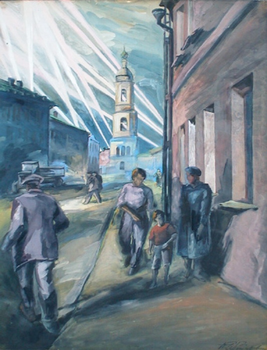 1941 Воздушная тревога. Бум, гуашь. 65 х 50,5 (Чуваш. худ. музей) (533x700, 112Kb)
