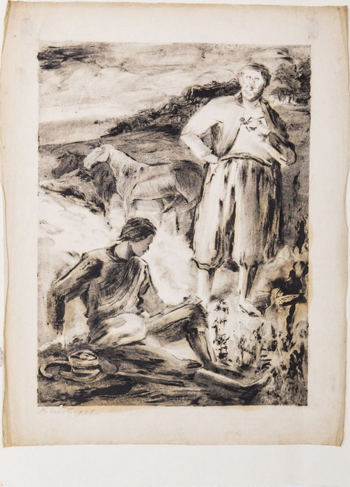 1949 Илл. к Итальянским сказкам М.Горького. Литография. 36,5 х 29 см. ЧС (503x700, 124Kb)