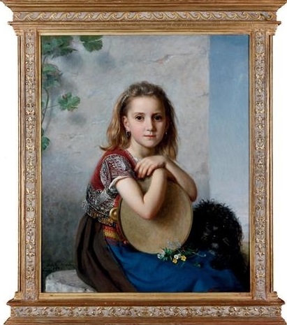 A portrait of a young girl and her dog, 1877 (411x465, 73Kb)