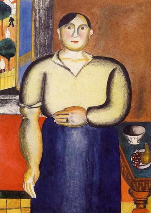 1926 A Woman by the Table. , , , 21.4x17 cm.  (497x700, 145Kb)