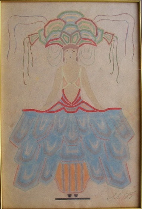 1927 Эскиз костюма к оперетте М. Крауса 'Клоун'. (476x700, 93Kb)