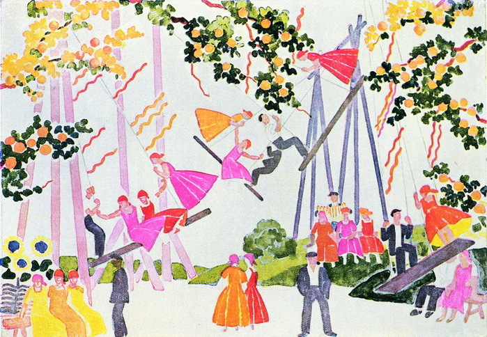 1935 Эскиз декорации к балету 'Светлый ручей'. (700x484, 200Kb)