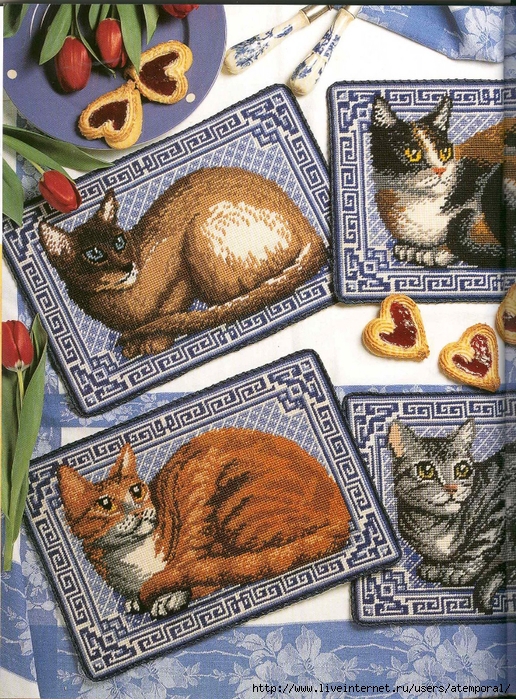 CATS NEEDLEPOINT CATS. (103) (516x700, 476Kb)