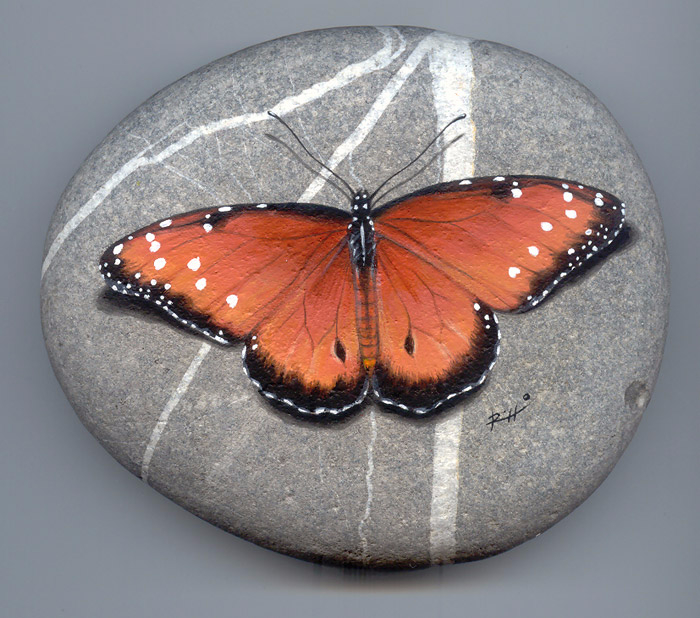 Butterfly-paint-on-stone-by-Roberto-Rizzo (700x618, 380Kb)