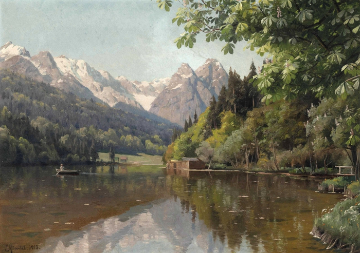 1913_Гребля на озере (Rowing on a lake)_44 x 61.5_х.,м._Частное собрание (700x493, 393Kb)