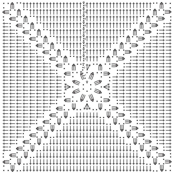 Схемы для вязания квадратов для пледа