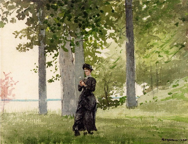Woman with Flower, 1880 (650x499, 443Kb)