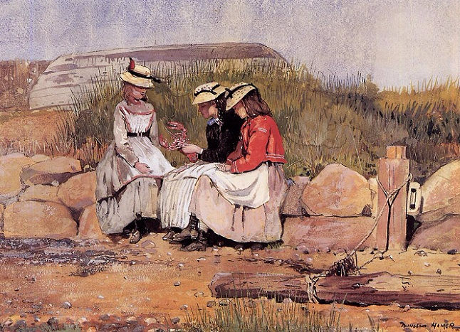 Girls with Lobster, 1873 (646x467, 462Kb)