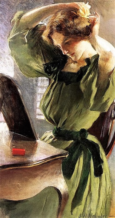 Young Woman Arranging Her Hair (368x700, 124Kb)