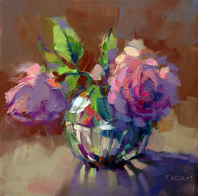 Crystal Vase with Roses (643x637, 507Kb)