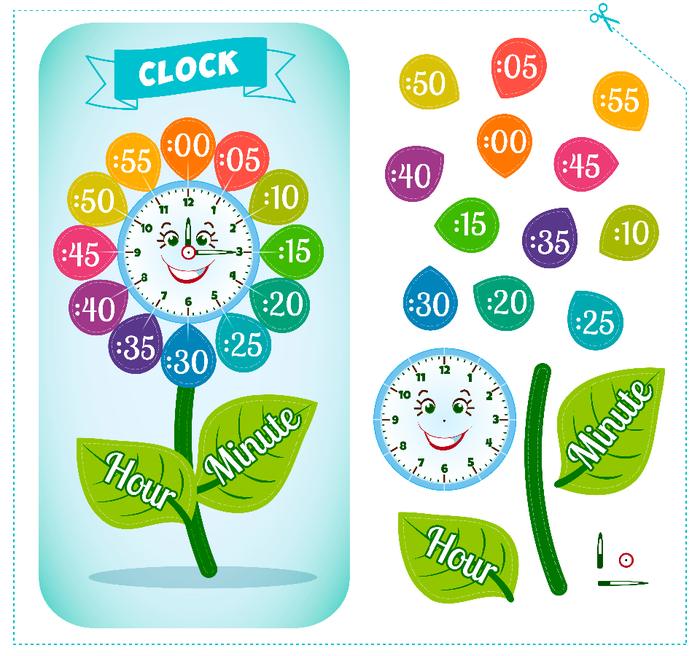 Clock sticker game for children  (700x656, 483Kb)
