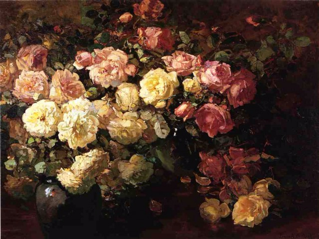Franz Bischoff - Still Life with White and Pink Roses (640x481, 321Kb)