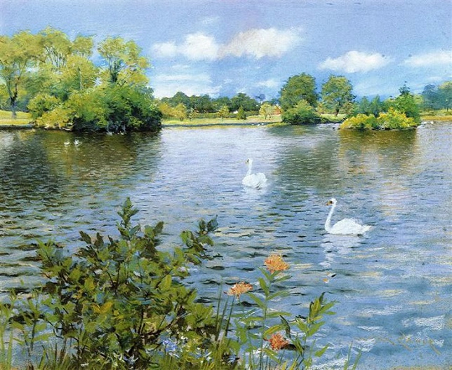 A Long Island Lake (1890) (644x528, 437Kb)