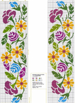  schemi punto croce asciugamani bagno - fiori colorati (508x700, 465Kb)