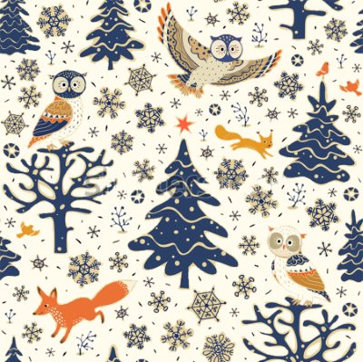 stock-vector-christmas-background-seamless-pattern-with-owls-fox-squirrel-birds-xmas-tree-and-snowflakes-230504659 (400x399, 63Kb)