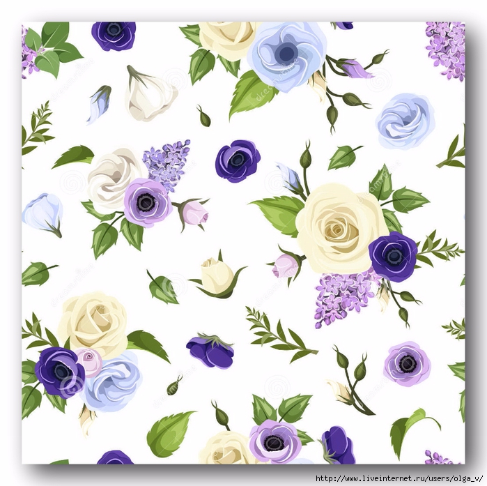 seamless-pattern-blue-purple-white-roses-lisianthuses-anemones-lilac-flowers-vector-illustration-green-leaves-55156892 (700x697, 301Kb)