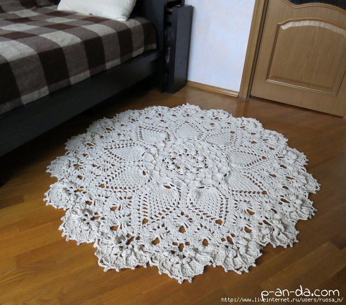 02 Crochet rug Pineapple Song - Вязанный крючком ковер Гранд (700x617, 358Kb)