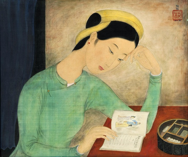1945_,  Kim Van Kieu (Lady Reading Kim Vân Kiêu)_45 x 55_,   _  (656x545, 404Kb)