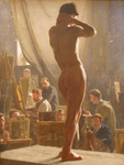 Laurtiz Tuxen, Male Nude in the Studio of Bonnat, 1877