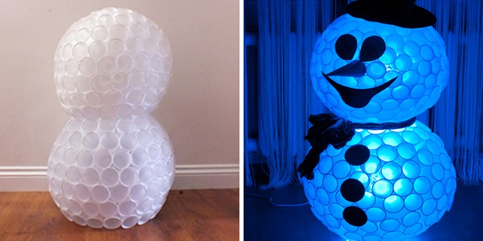220 фото: снеговик из пластиковых стаканчиков. Мастер-классы своими руками