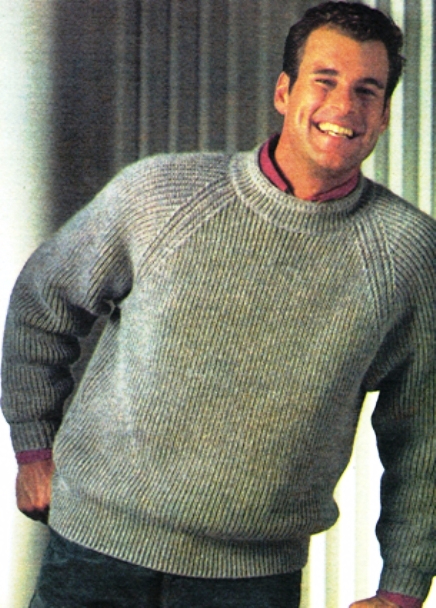 Мужской свитер английской резинкой