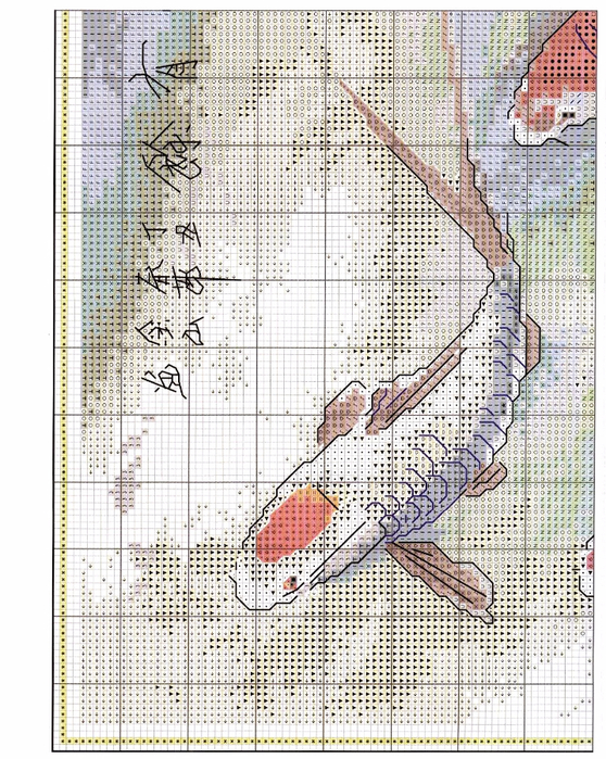 Бесплатная схема вышивки крестом карпы