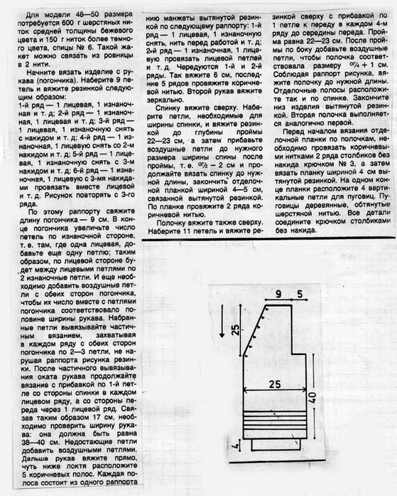 Гульфик вязаный схема