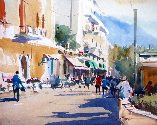 Walk in the sun, Monterosso, Italy (656x520, 430Kb)